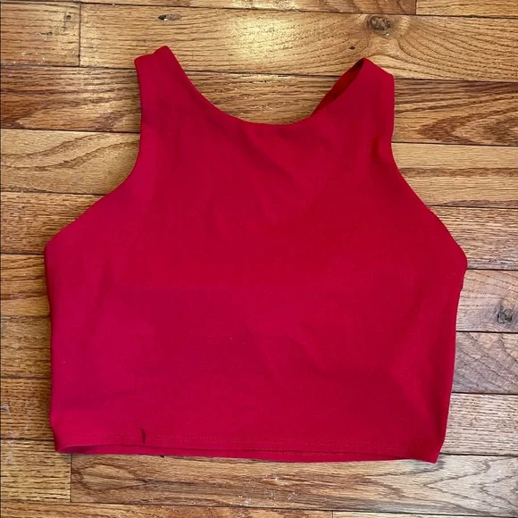 Athleta Bold Red Crop Top - Picture 1 of 5